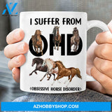 Running horses, Jesus painting, Cross symbol, I suffer from OHD - Jesus White Mug