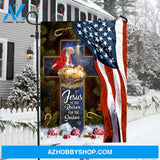 Santa Clause, Birth of Jesus, Lovely bauble, Jesus is the reason for the season - Jesus Flag
