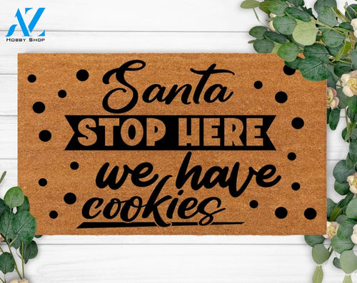 Santa Stop Here-Your Custom Design Door Mat-Custom Rug-Last Name Gift-Welcome-Monogram -Bridal present-Established Date