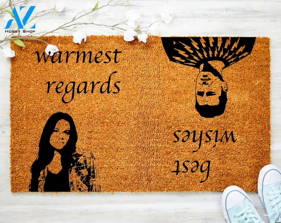 Schitts Creek Doormat Best Wishes Warmest Regards Funny Doormat Welcome Mat Porch Decor TV Show Decor