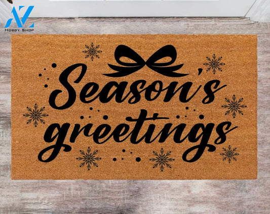 Seasons Greetings Custom Cute Doormat Family Name Rug New Year Gift Anniversary Gift Monogram Rug