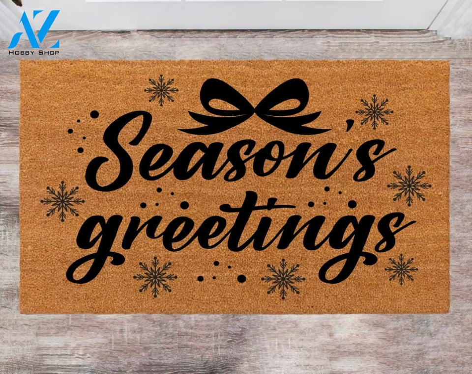 Seasons Greetings Custom Cute Doormat Family Name Rug New Year Gift Anniversary Gift Monogram Rug