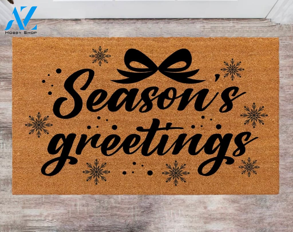 Seasons Greetings Custom Cute Doormat Family Name Rug New Year Gift Anniversary Gift Monogram Rug