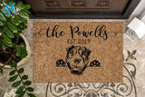 Shar Pei Personalized Doormat SharPei Custom Doormat Welcome Mat Housewarming Gift Last Name Door Mat