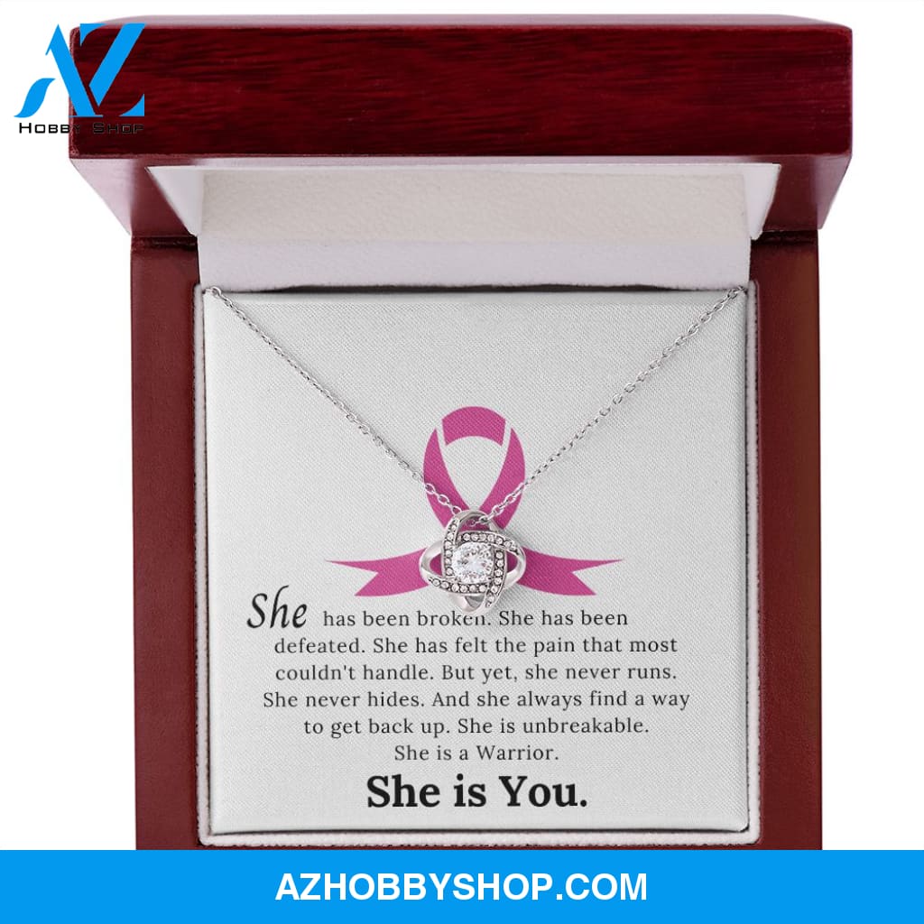 She is Warrior l Love Knot Necklace