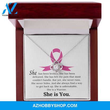 She is Warrior l Love Knot Necklace