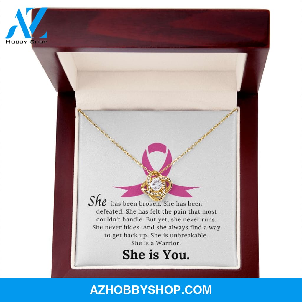 She is Warrior l Love Knot Necklace