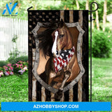 Shield painting, Brown horse, Animal drawing, US flag - Jesus Flag