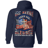 US Flag, One nation under God Jesus Back-printed Apparel