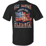 US Flag, One nation under God Jesus Back-printed Apparel