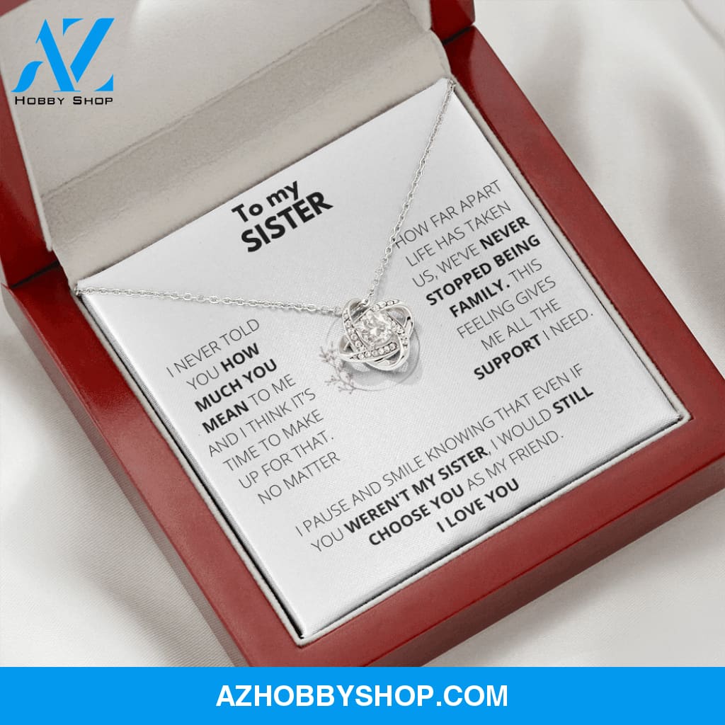 Sister - Always Support - Love Knot Necklace