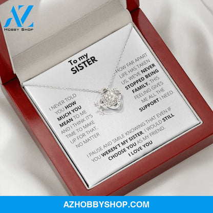 Sister - Always Support - Love Knot Necklace