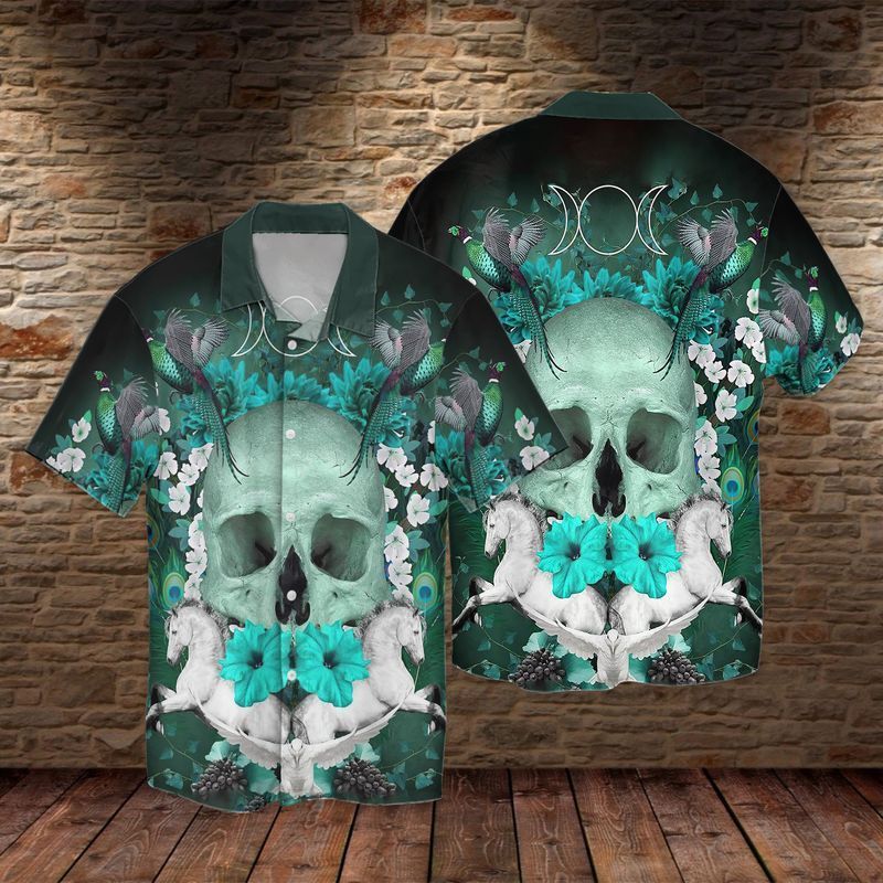 Skull Hummingbird For Men And Women Graphic Print Short Sleeve 