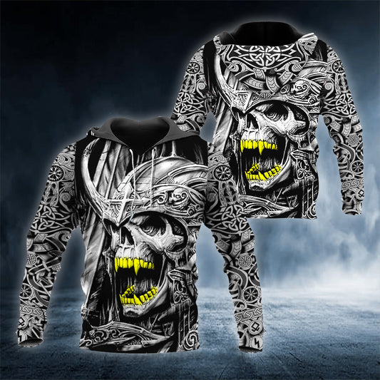 Gold Teeths Viking 3D All Over Printed Unisex Hoodie US Size
