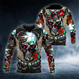 Rose Ghost Skull 3D All Over Printed US Unisex Size Hoodies
