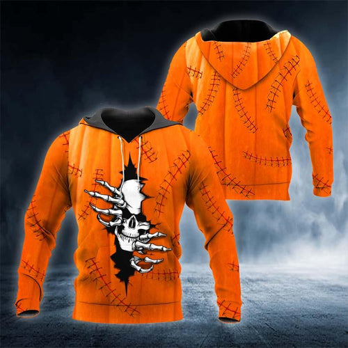 Ghost Inside Pumpkin Skull 3D All Over Printed US Unisex Size Hoodie
