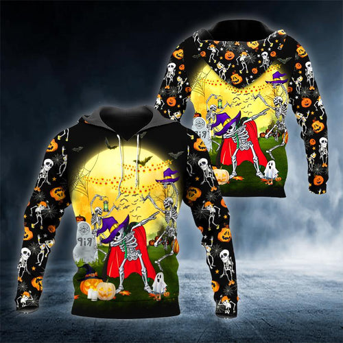Halloween Party Skull 3D All Over Printed US Unisex Size Hoodie
