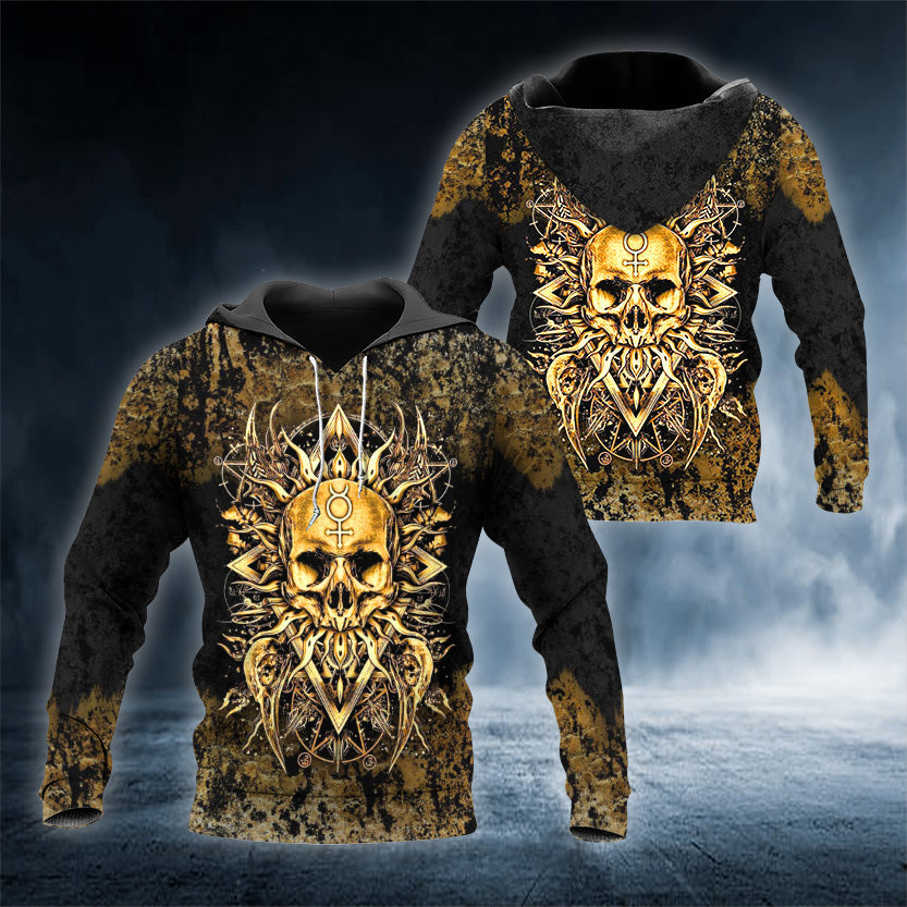 Gold Tentacle Skull Tattoo 3D All Over Printed Unisex Hoodie US Size