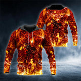 Ghost Fire Biker Skull 3D All Over Printed US Unisex Size Hoodie