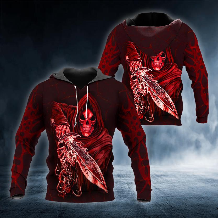 Blood Hunter Skull 3D All Over Printed US Unisex Size Hoodie