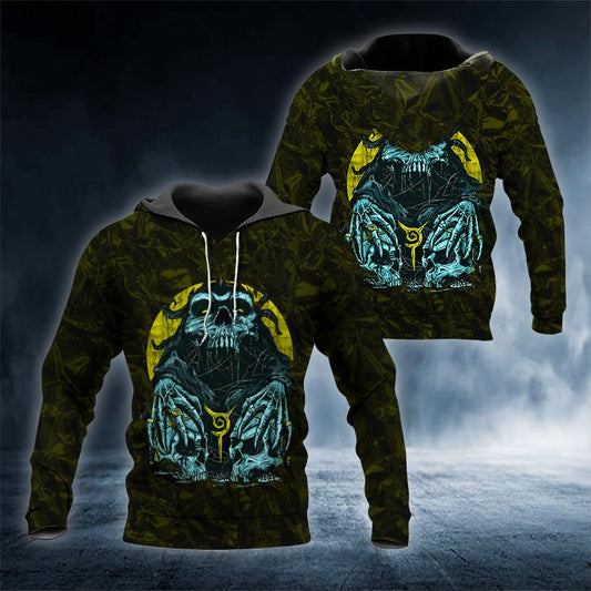 Ghost Horror Mandala Skull 3D All Over Printed US Unisex Size Hoodie