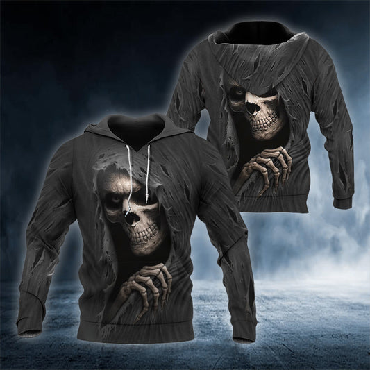 Ghost Smile Skull 3D All Over Printed Unisex Hoodie US Size