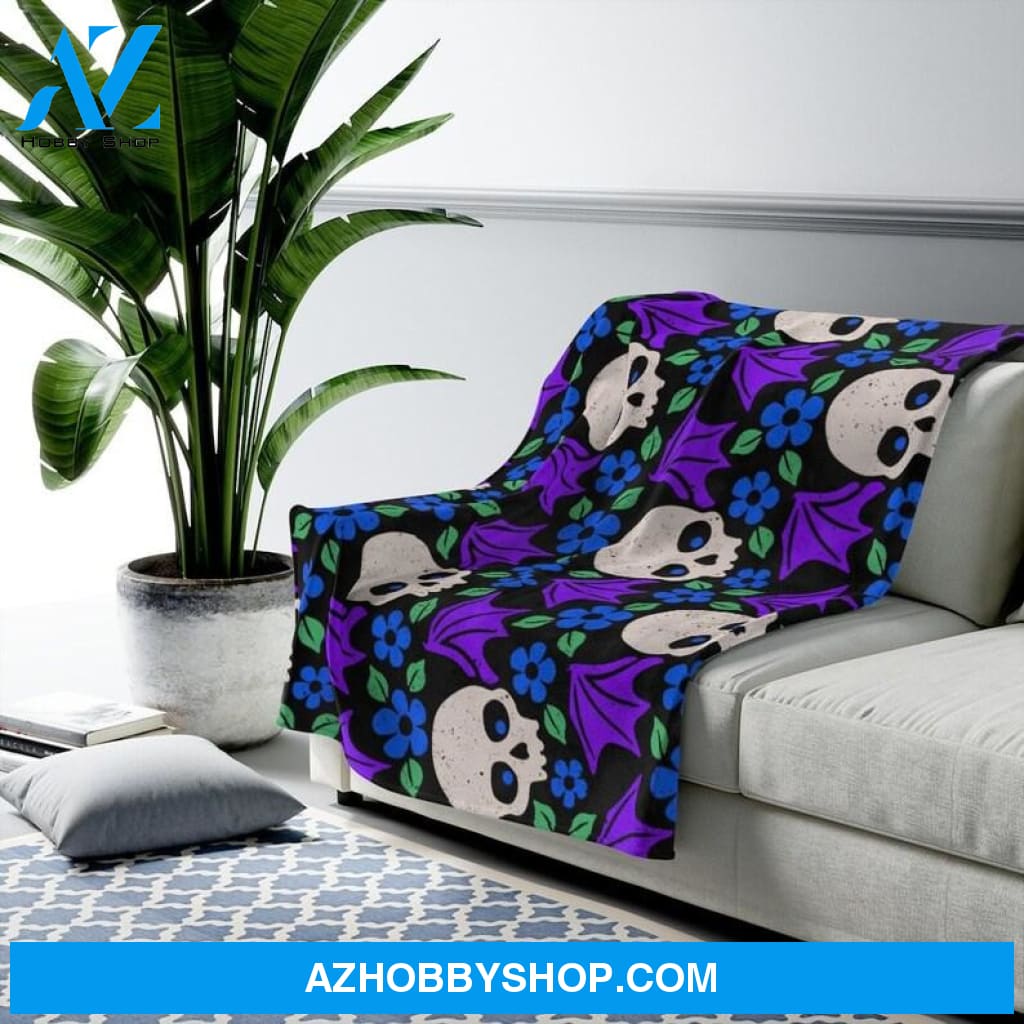 Skulls Blanket,Halloween Blanke,Fall Home Decor,Halloween Bedding, Gift Home Decor Bedding Couch Sofa Soft And Comfy Cozy