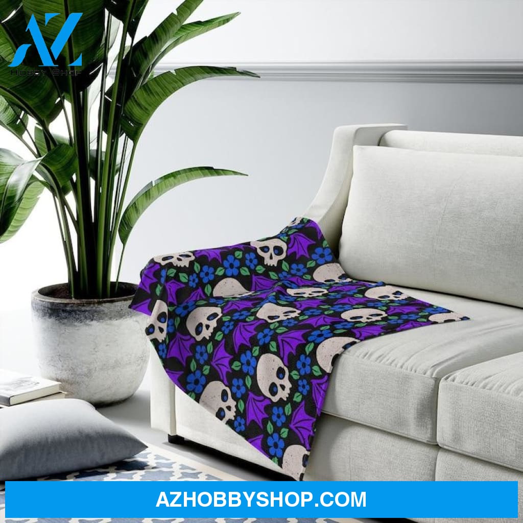 Skulls Blanket,Halloween Blanke,Fall Home Decor,Halloween Bedding, Gift Home Decor Bedding Couch Sofa Soft And Comfy Cozy