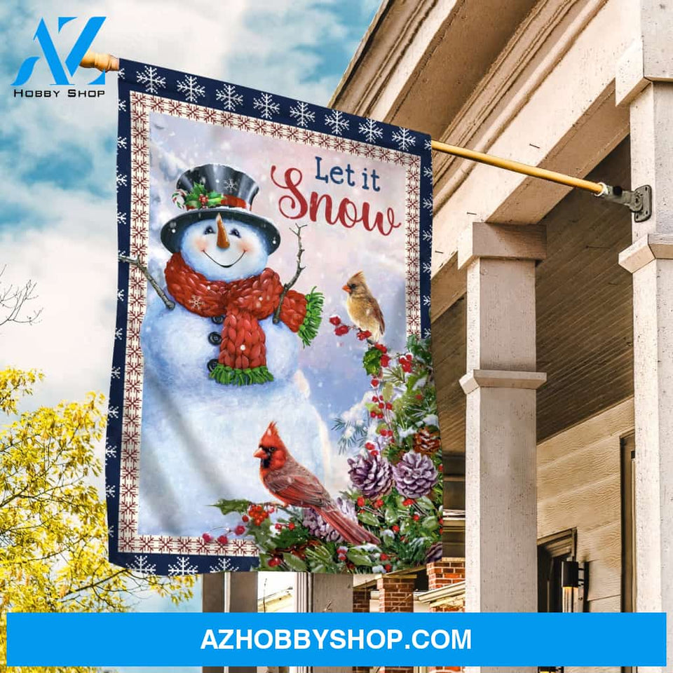 Snowman painting, Christmas vibe, Amazing cardinal, Let it snow - Jesus Flag
