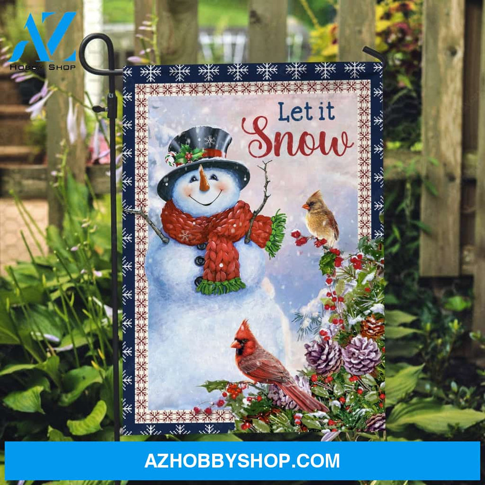 Snowman painting, Christmas vibe, Amazing cardinal, Let it snow - Jesus Flag