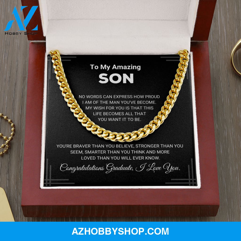 Son - Graduation Cuban Link Chain Gift