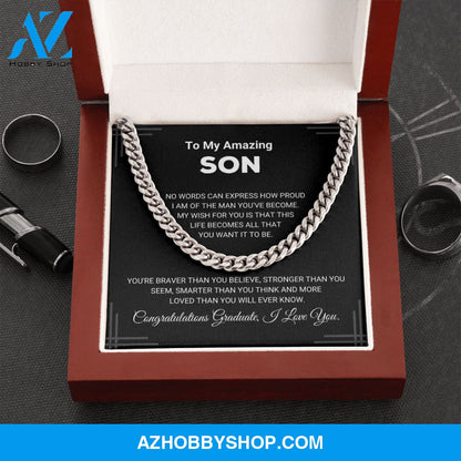 Son - Graduation Cuban Link Chain Gift