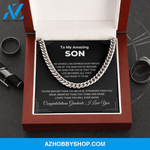 Son - Graduation Cuban Link Chain Gift