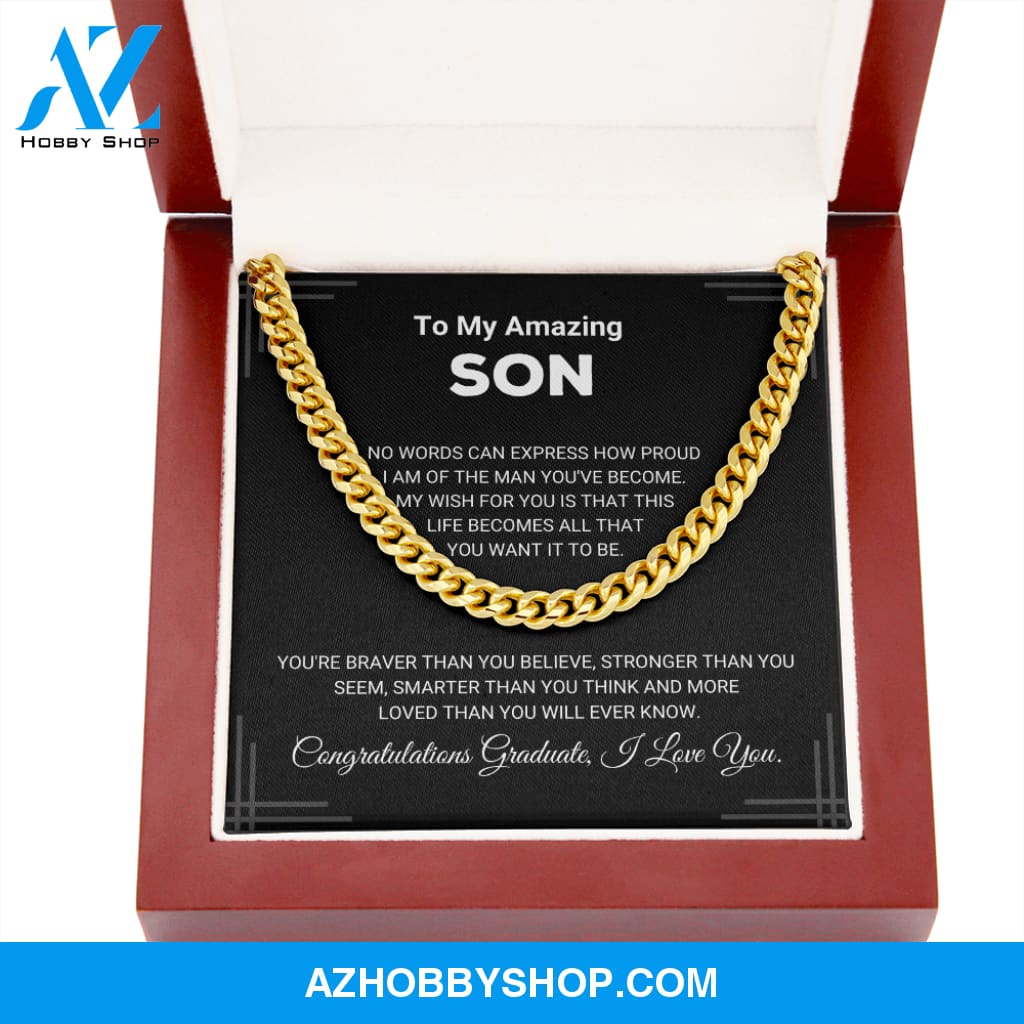 Son - Graduation Cuban Link Chain Gift