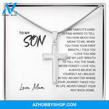 Son - Never Forget - Artisan Cross Silver Necklace
