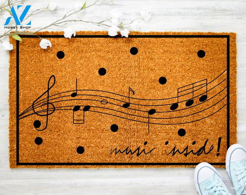 Song notes Doormat Music Cute Doormat Family Name Doormat Porch Decor Housewarming Doormat Coir doormat
