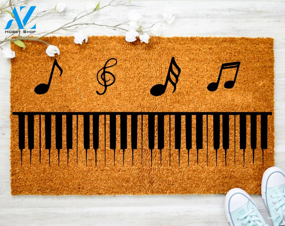 Song Writer Notes Piano Doormat Music Cute Doormat Family Name Doormat Porch Decor Housewarming Doormat