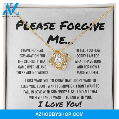 Sorry Forgive Me Apology Love Knot Necklace