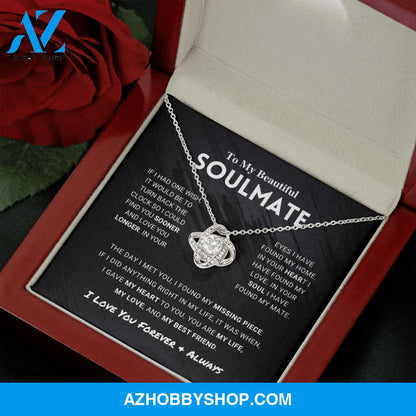 Soulmate Missing Piece - Love Knot Silver Necklace