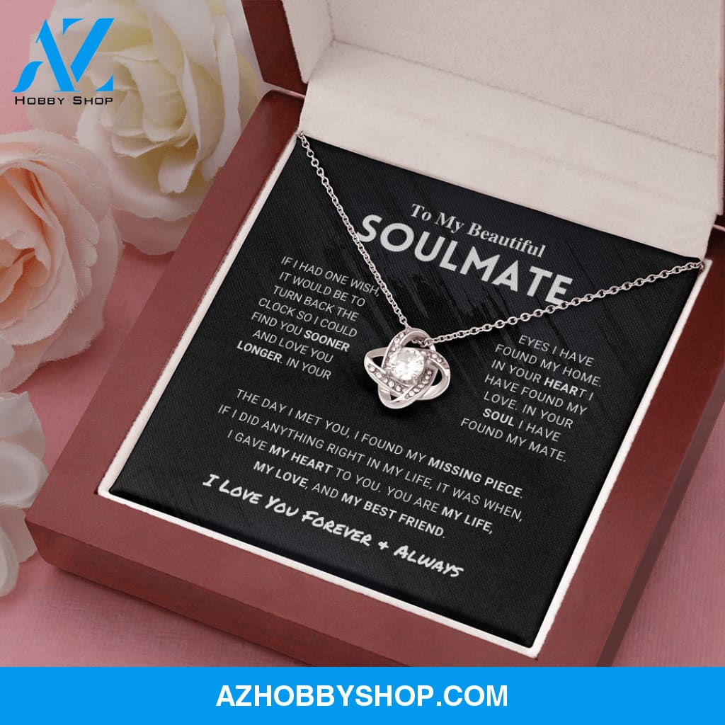 Soulmate - Missing Piece - Love Knot Silver Necklace