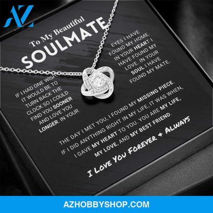 Soulmate Missing Piece - Love Knot Silver Necklace
