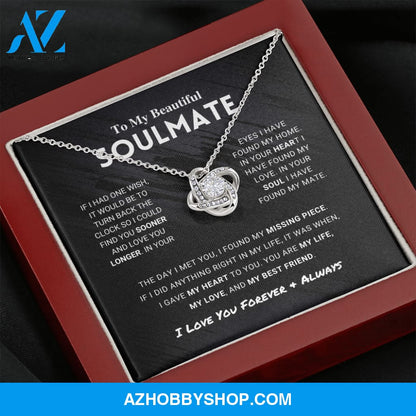 Soulmate Missing Piece - Love Knot Silver Necklace