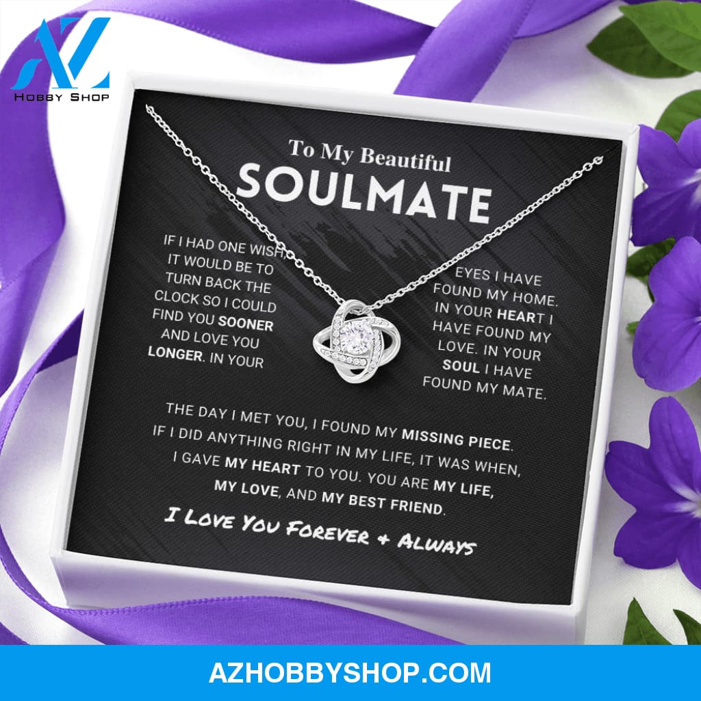 Soulmate - Missing Piece - Love Knot Silver Necklace