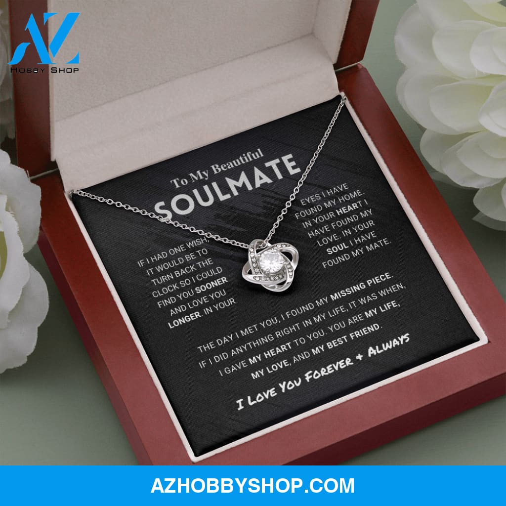 Soulmate - Missing Piece - Love Knot Silver Necklace