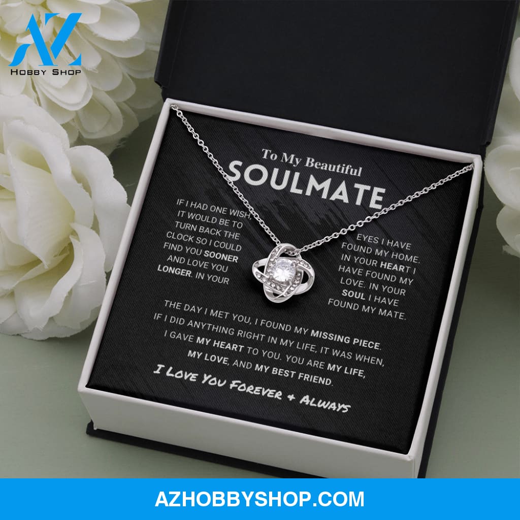 Soulmate - Missing Piece - Love Knot Silver Necklace