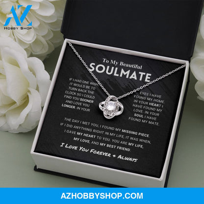 Soulmate - Missing Piece - Love Knot Silver Necklace