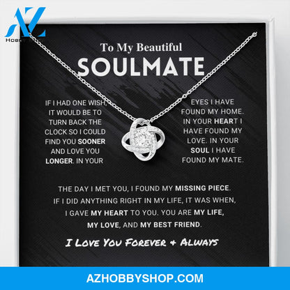 Soulmate Missing Piece - Love Knot Silver Necklace
