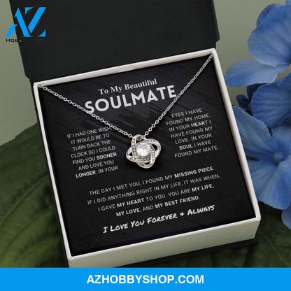 Soulmate - Missing Piece - Love Knot Silver Necklace