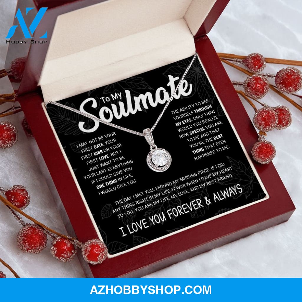 Soulmate To Be Your Last Everything | Romantic Gift For Your Soulmate | White Gold Necklace