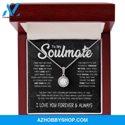 Soulmate To Be Your Last Everything | Romantic Gift For Your Soulmate | White Gold Necklace